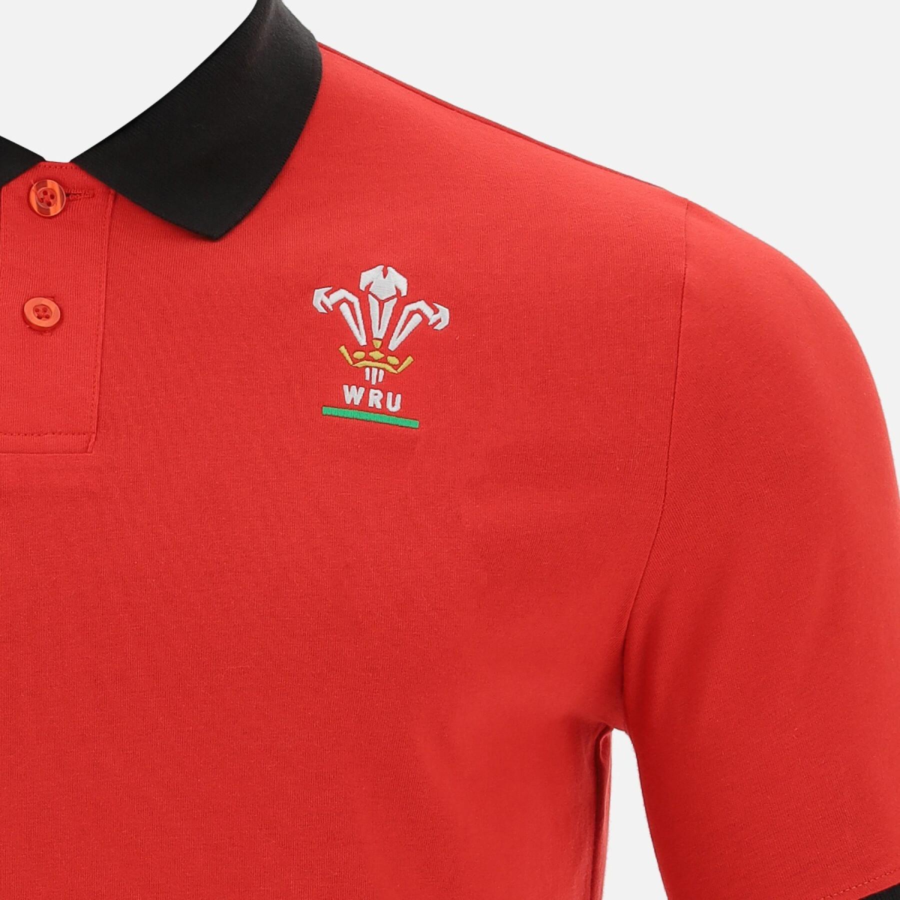 Bawełniana koszulka polo z pique Pays de galles rugby 2020/21