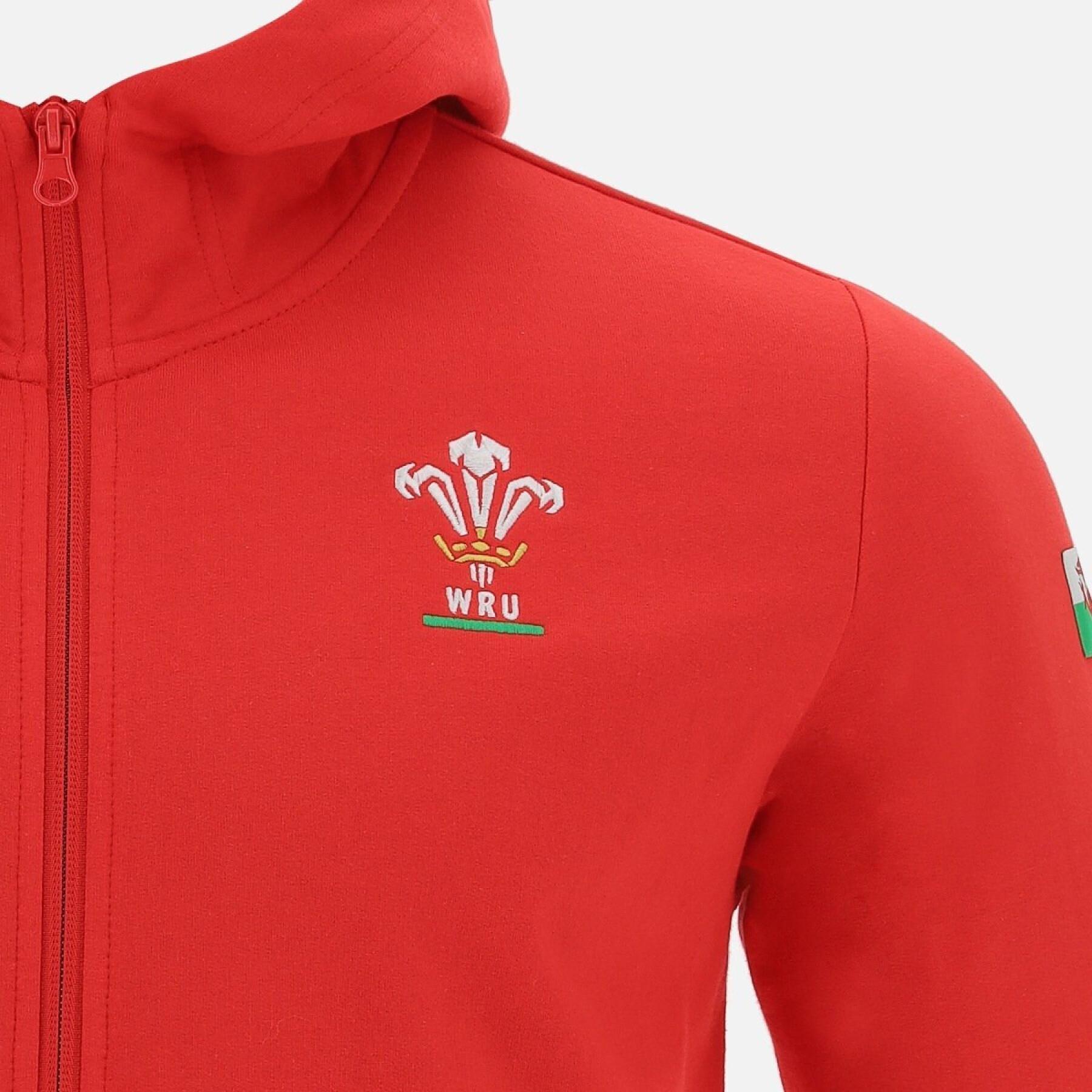 Bluza z kapturem z pełnym zamkiem błyskawicznym Pays de Galles Rugby XV Merch CA LF